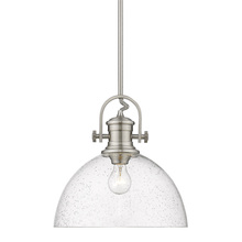  3118-L PW-SD - Hines 1-Light Pendant in Pewter with Seeded Glass